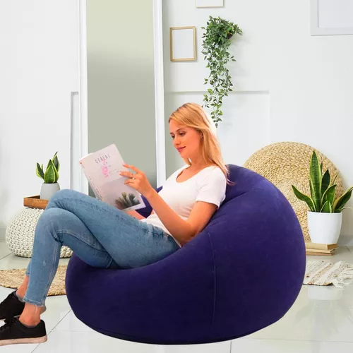 Puff Inflable-de color azul