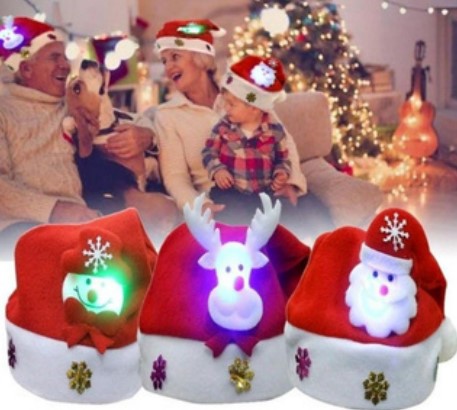 Gorro navideño con luz